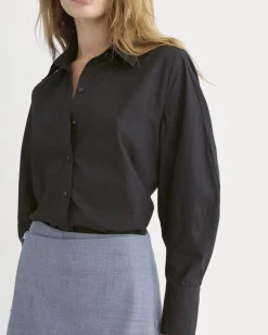 Lantern-Sleeve Shirt in Lightweight Cotton
