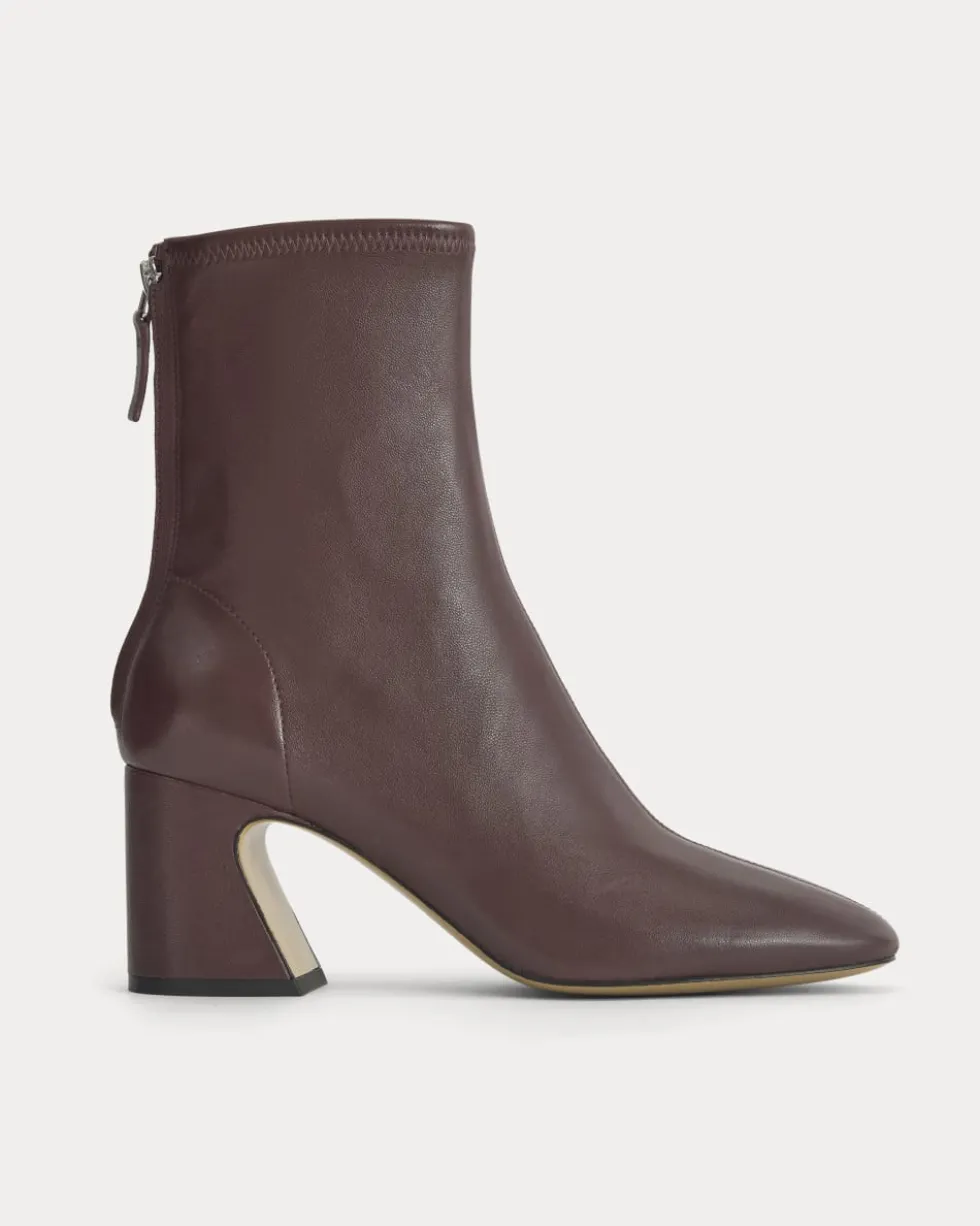 Leather Curved-Heel Boot
