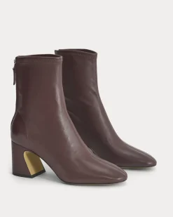 Leather Curved-Heel Boot