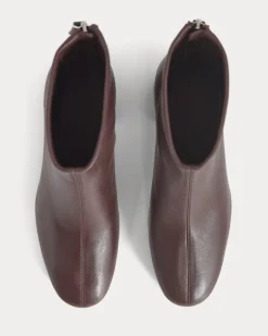 Leather Curved-Heel Boot