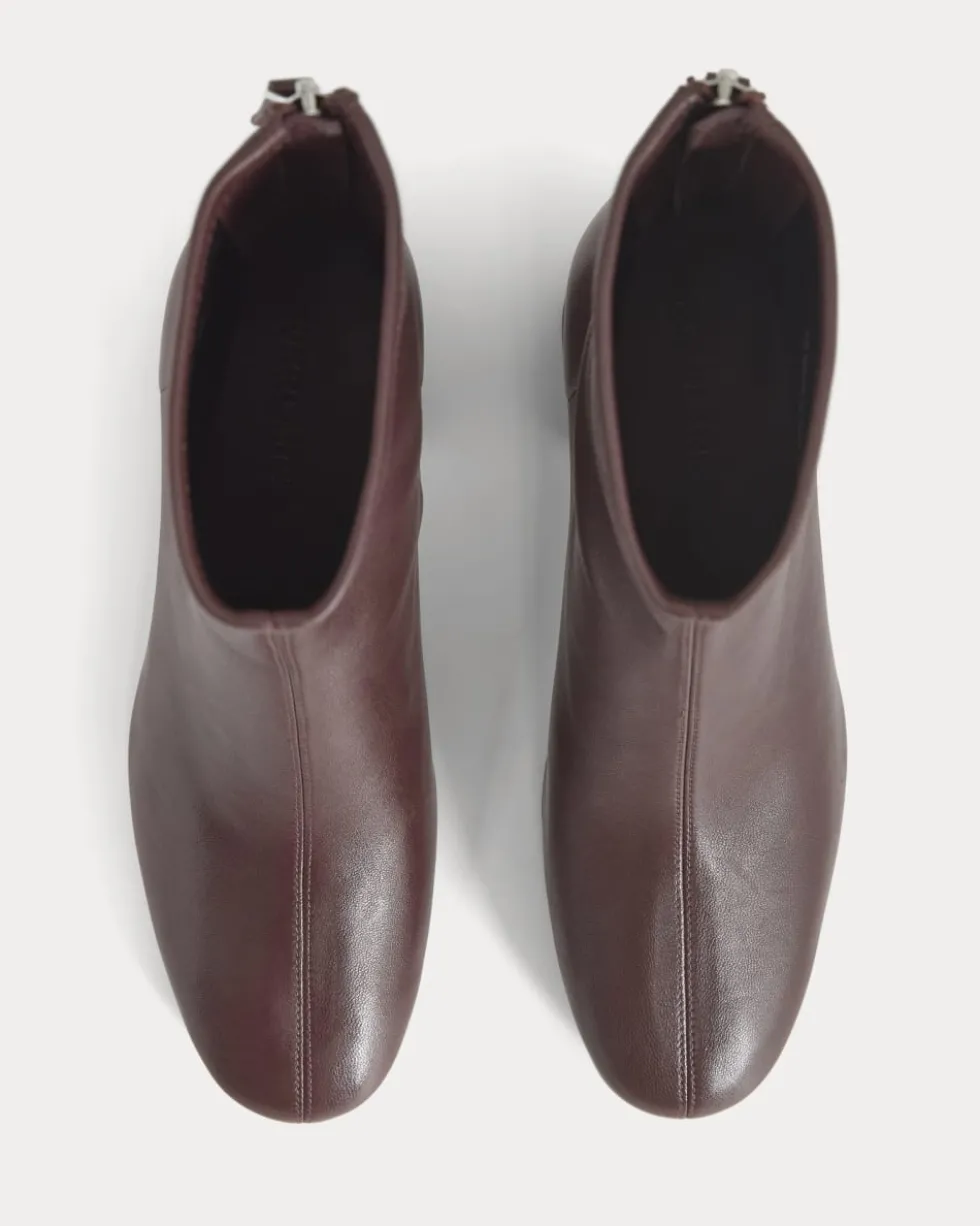 Leather Curved-Heel Boot