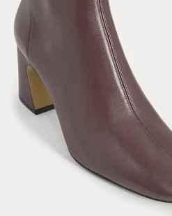Leather Curved-Heel Boot