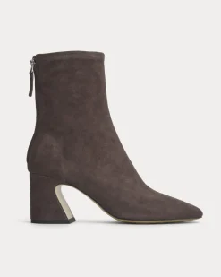 Leather Curved-Heel Boot