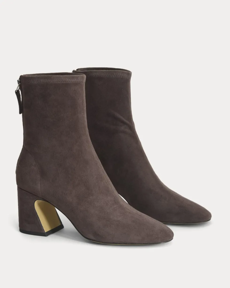 Leather Curved-Heel Boot