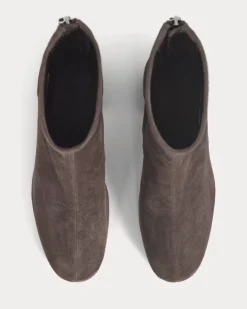 Leather Curved-Heel Boot