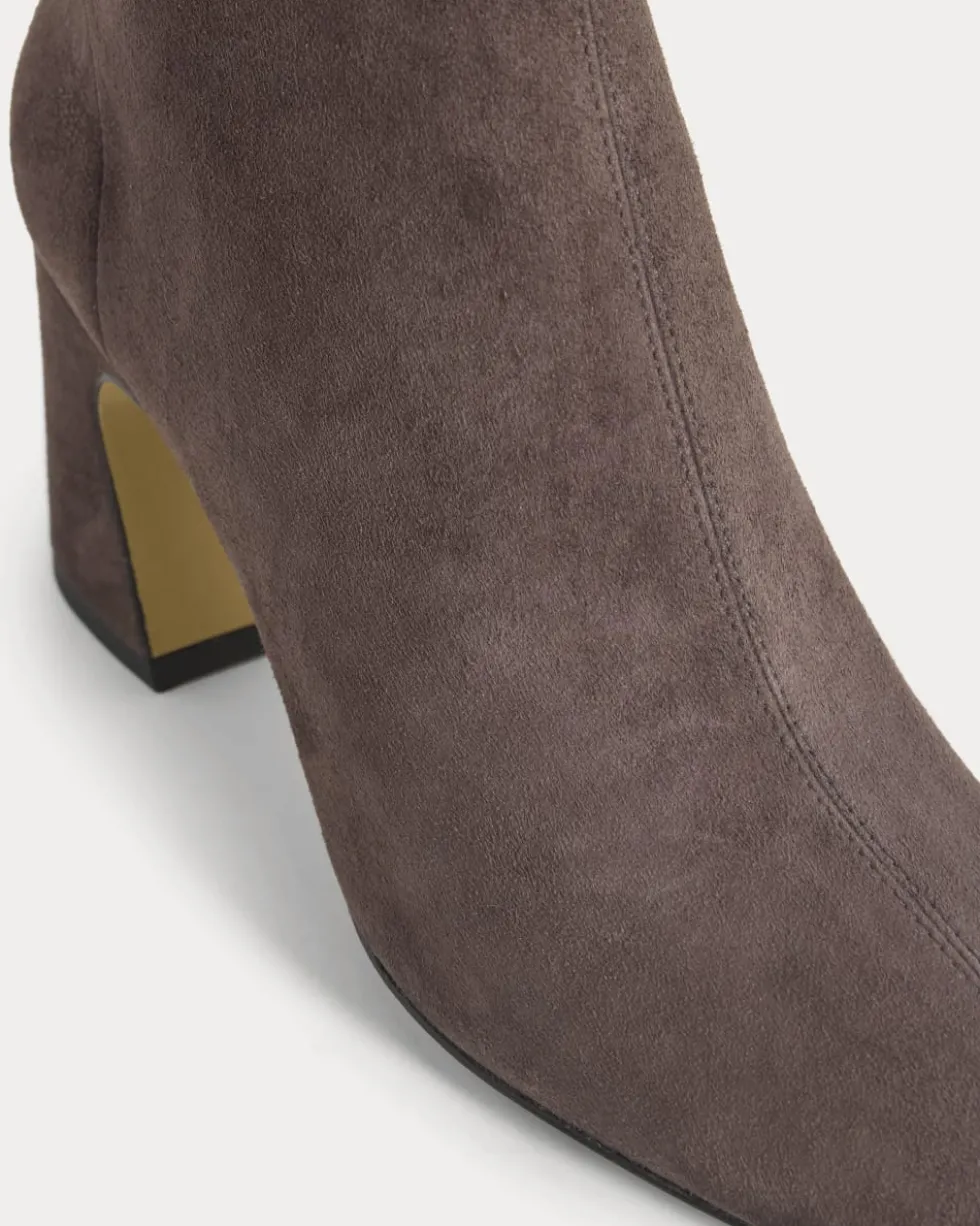 Leather Curved-Heel Boot