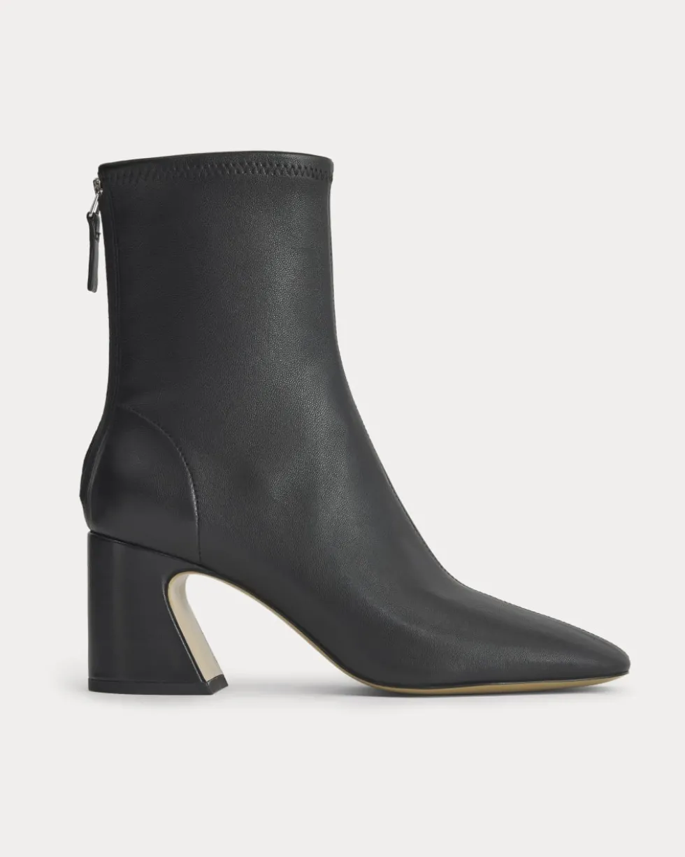 Leather Curved-Heel Boot