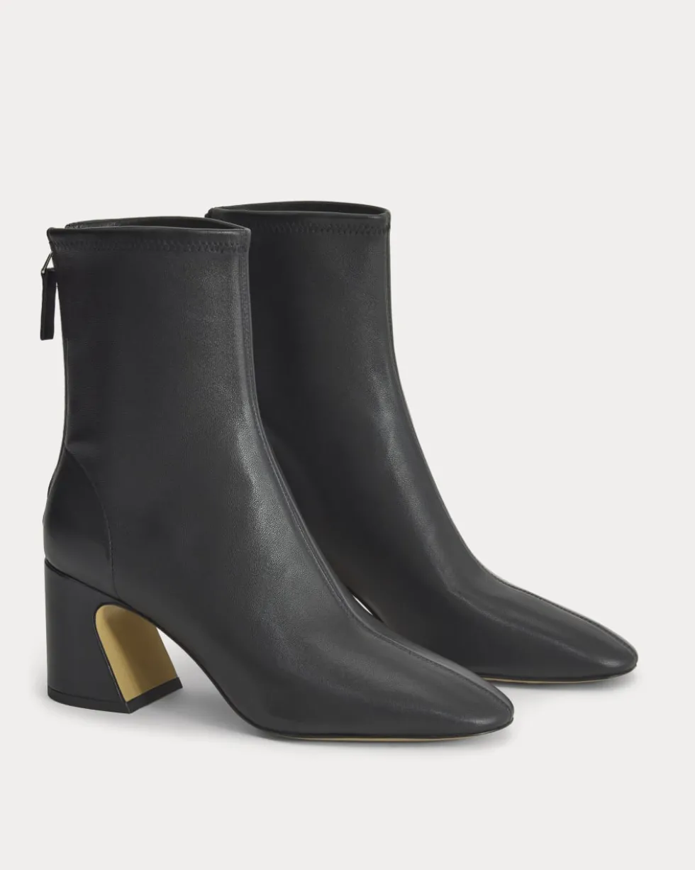 Leather Curved-Heel Boot