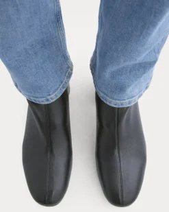 Leather Curved-Heel Boot