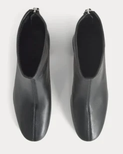 Leather Curved-Heel Boot