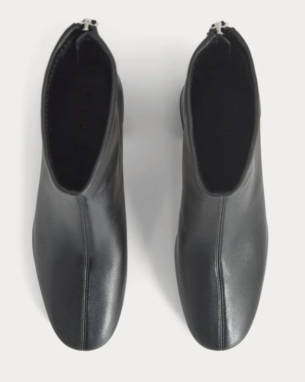 Leather Curved-Heel Boot