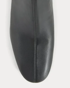 Leather Curved-Heel Boot