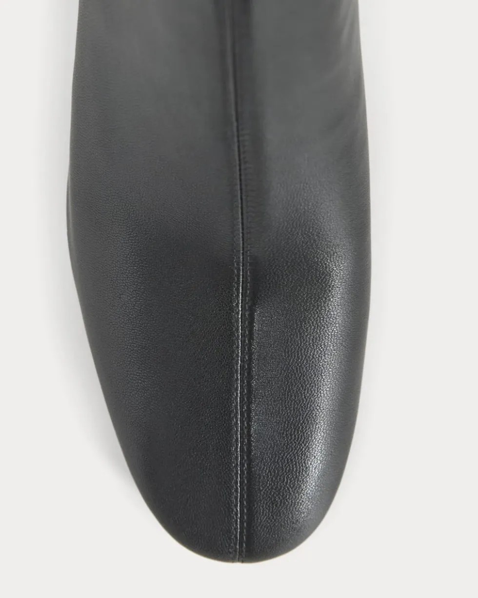 Leather Curved-Heel Boot