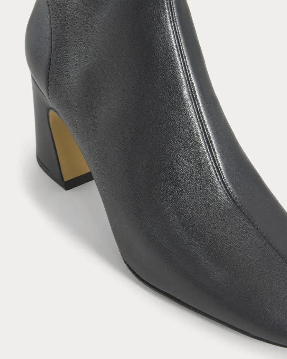 Leather Curved-Heel Boot