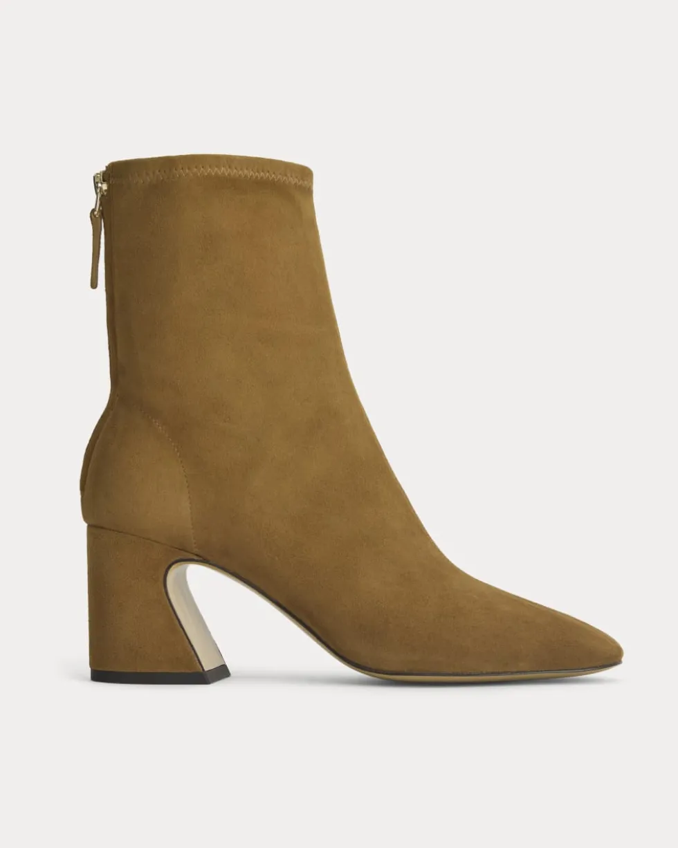 Leather Curved-Heel Boot