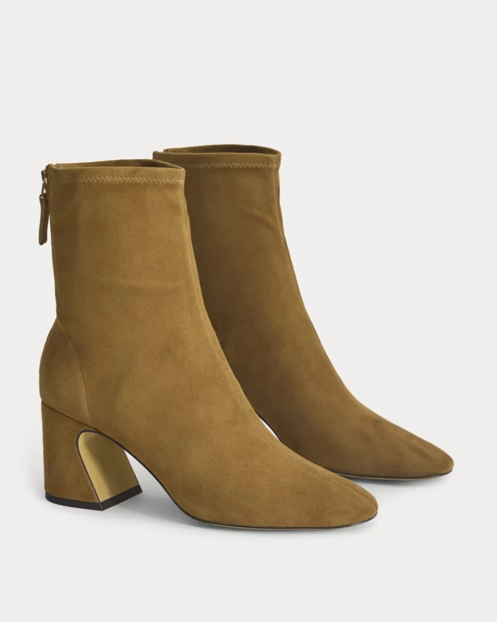 Leather Curved-Heel Boot