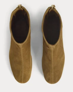 Leather Curved-Heel Boot