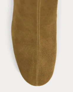 Leather Curved-Heel Boot