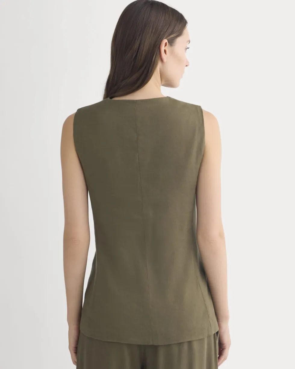 Long Vest in Stretch Linen
