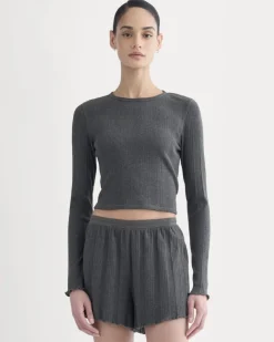 Lounge Rib Cropped Shirt