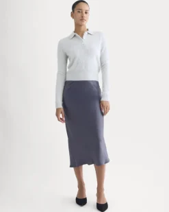 Lush Cashmere Cropped Polo Sweater