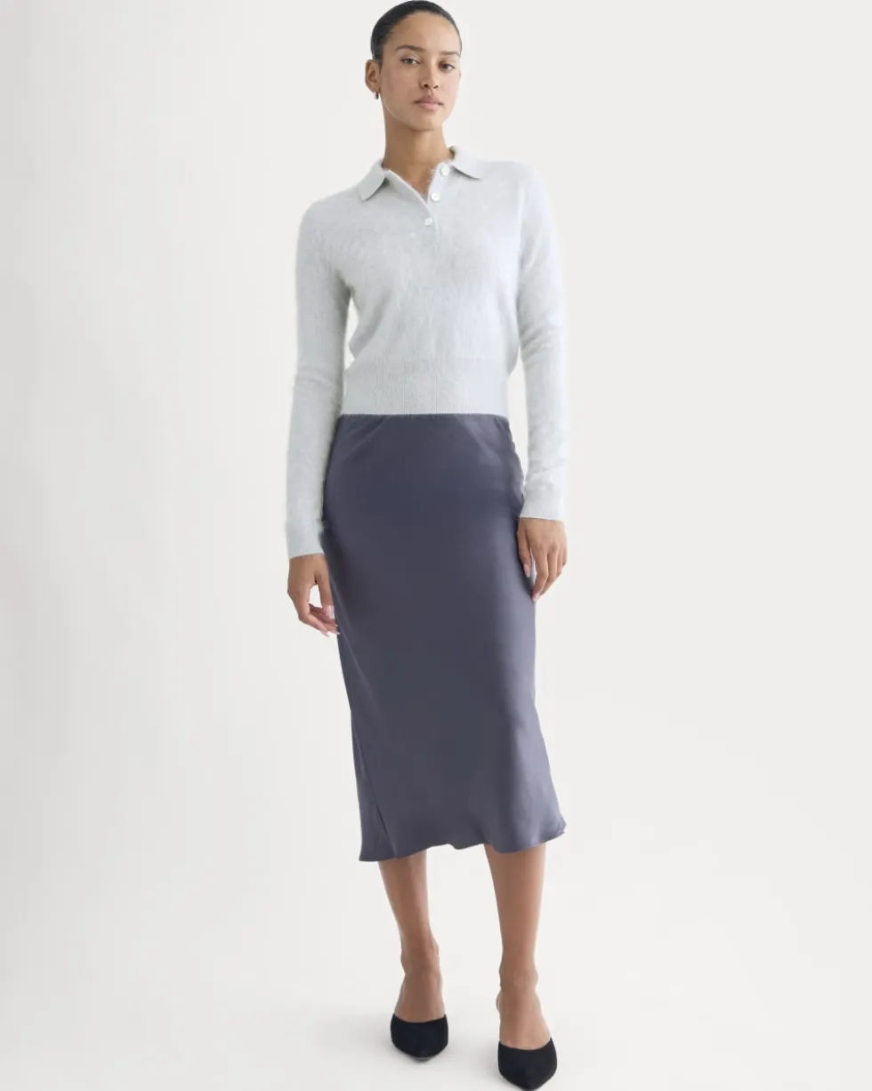 Lush Cashmere Cropped Polo Sweater