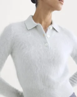 Lush Cashmere Cropped Polo Sweater