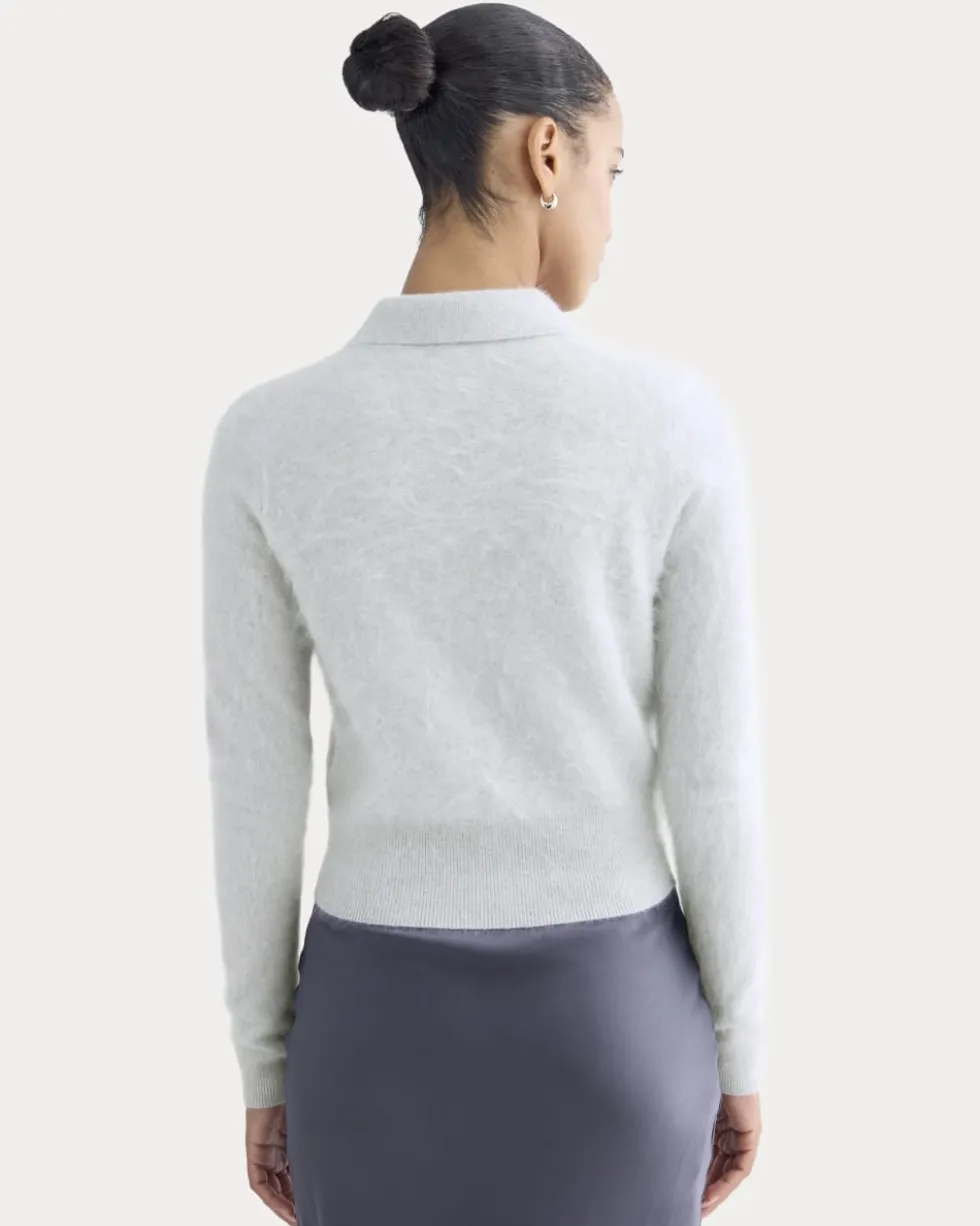 Lush Cashmere Cropped Polo Sweater