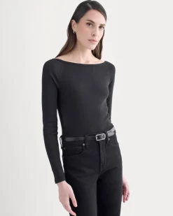 Luxe Rib Boatneck Top