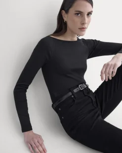 Luxe Rib Boatneck Top