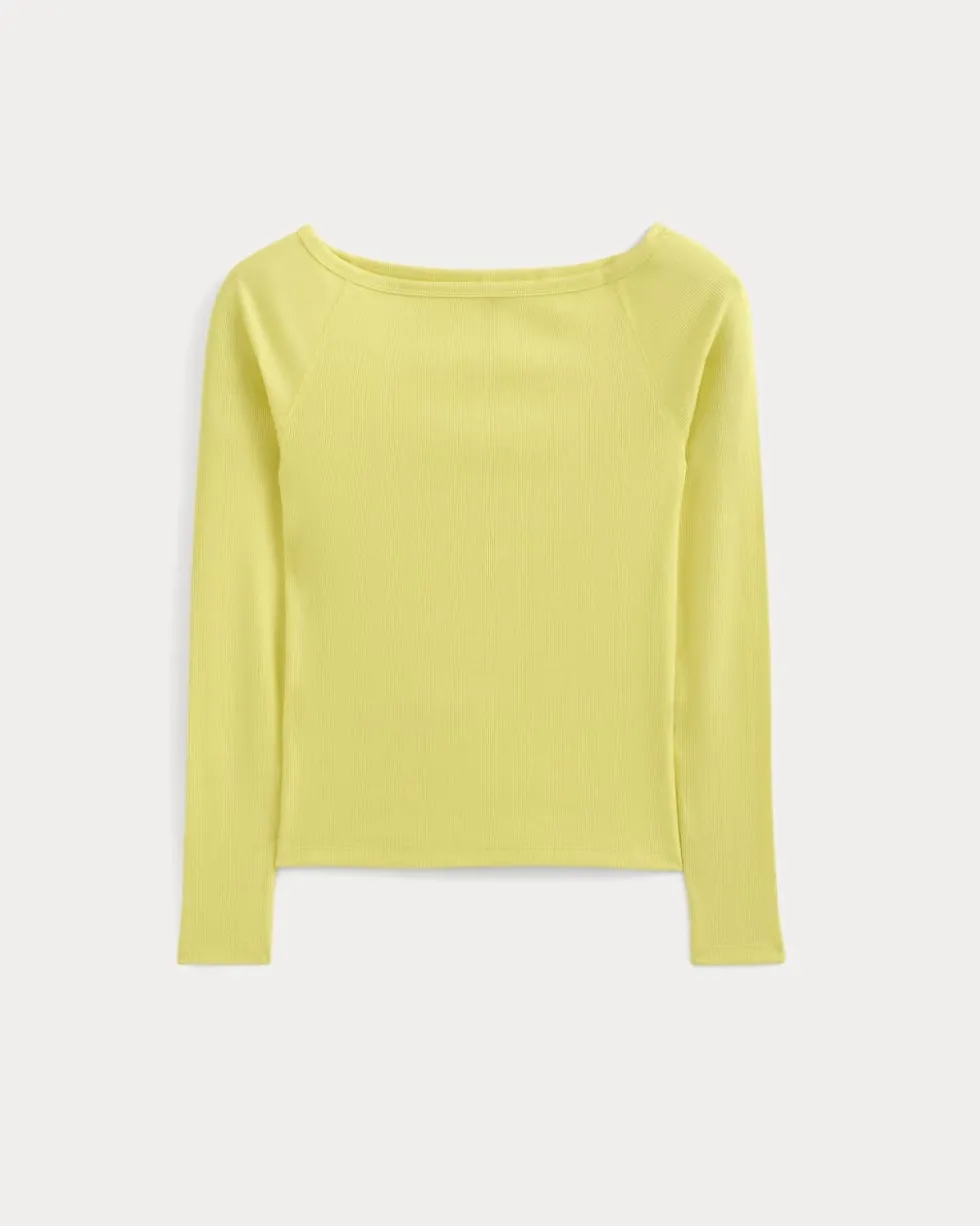 Luxe Rib Boatneck Top