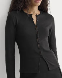 Luxe Rib Button-Up Top