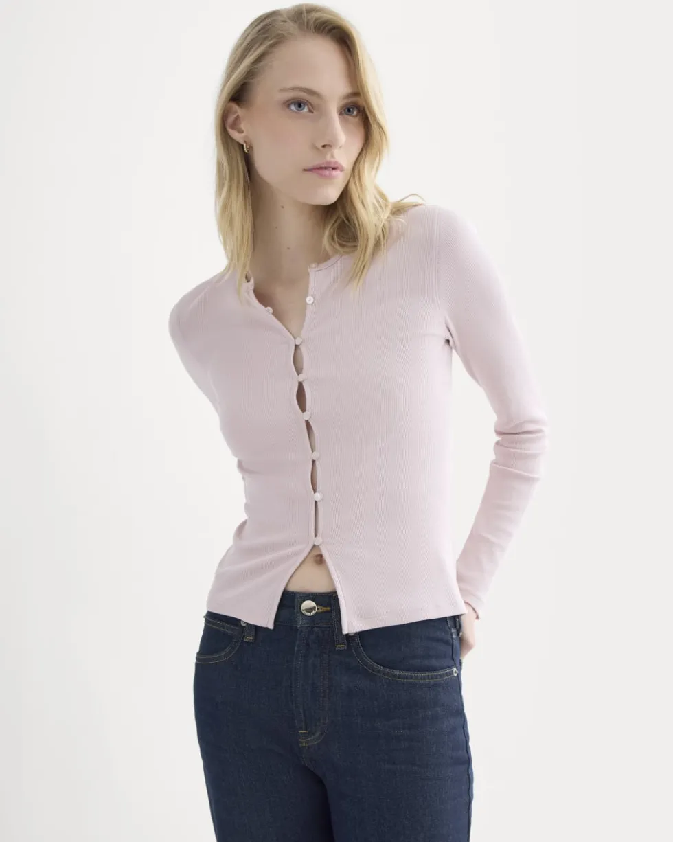 Luxe Rib Button-Up Top