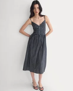 Midi Dress in Cotton Silk Voile
