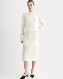 Midi Skirt in Cotton-Silk Organza