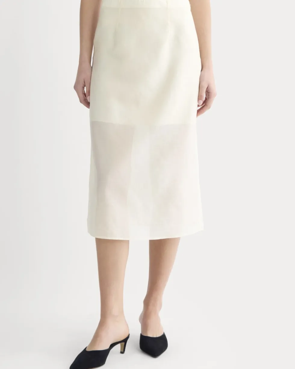 Midi Skirt in Cotton-Silk Organza