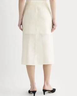 Midi Skirt in Cotton-Silk Organza