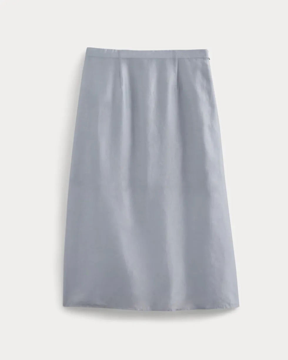 Midi Skirt in Cotton-Silk Organza