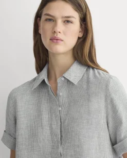 Mini Popover Shirtdress in Linen