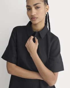 Mini Popover Shirtdress in Linen
