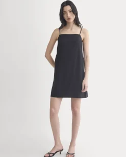 Mini Shift Dress in Stretch Linen