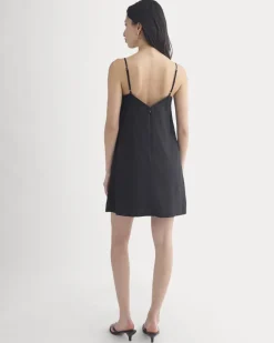 Mini Shift Dress in Stretch Linen