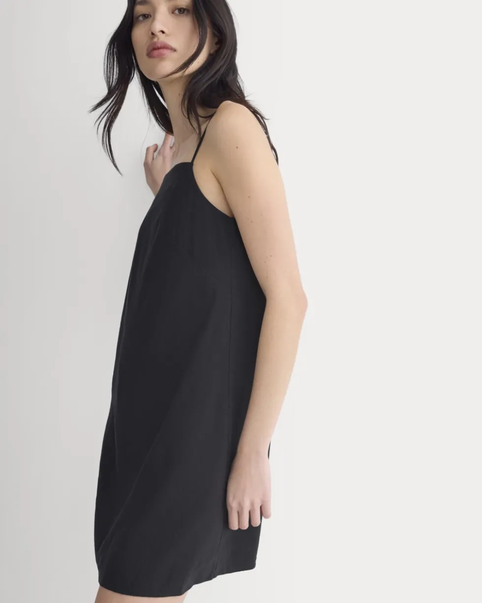 Mini Shift Dress in Stretch Linen