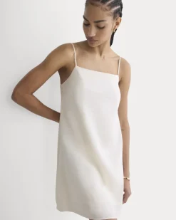 Mini Shift Dress in Stretch Linen