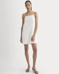 Mini Shift Dress in Stretch Linen