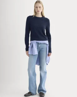 Mix Ribbed Crew in Cashmere