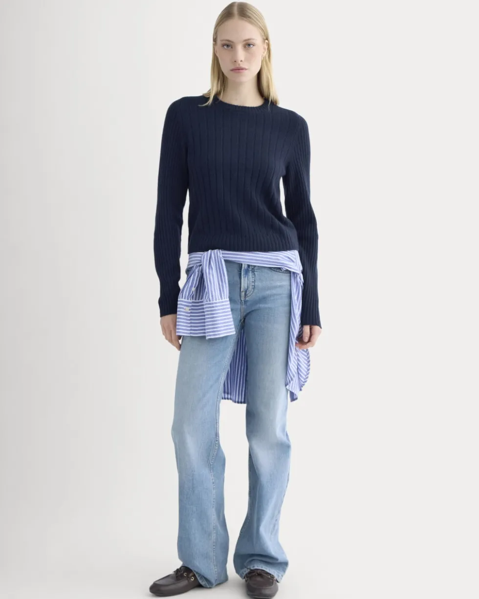 Mix Ribbed Crew in Cashmere