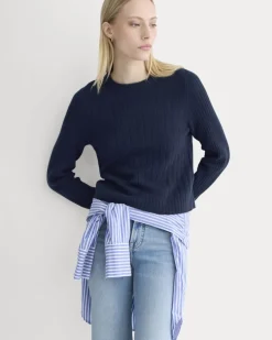 Mix Ribbed Crew in Cashmere