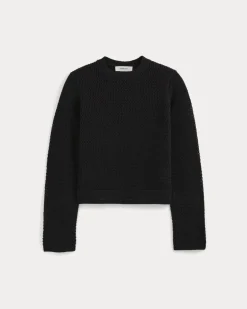 Open Knit Long-Sleeve Crew in Everyday Cotton