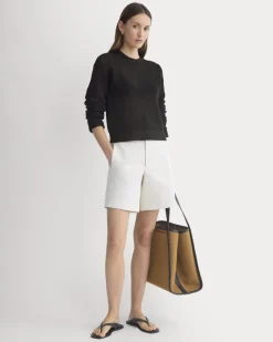 Open Knit Long-Sleeve Crew in Everyday Cotton